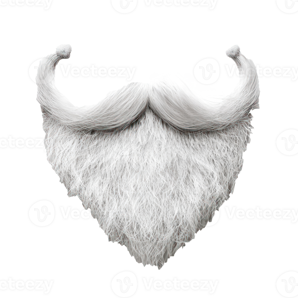 Santa Claus white fake beard isolate on transparent background png