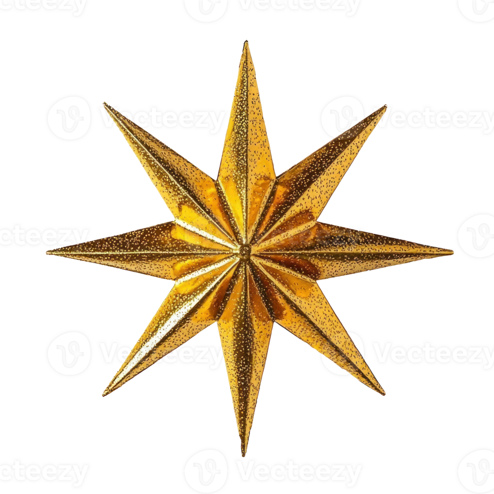 Shiny Golden Star isolate on transparent background png