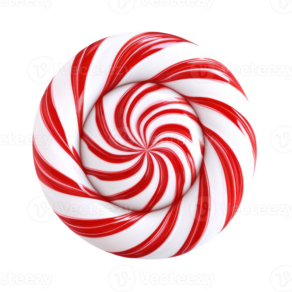 Christmas peppermint swirl candy isolate on transparent background png