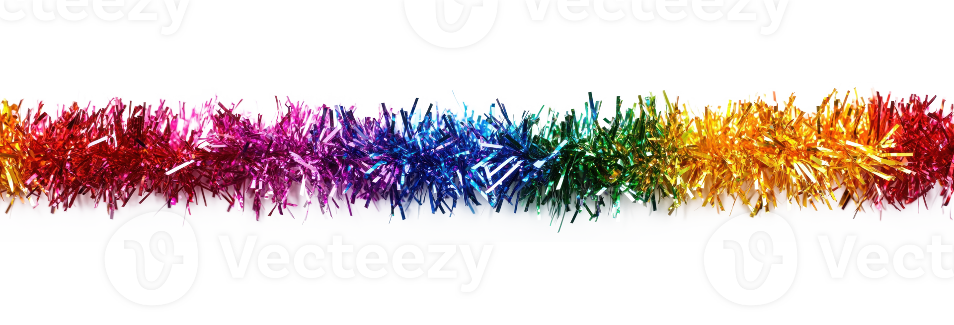 Rainbow tinsel isolate on transparent background png