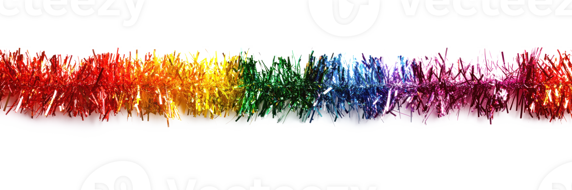 Rainbow tinsel isolate on transparent background png