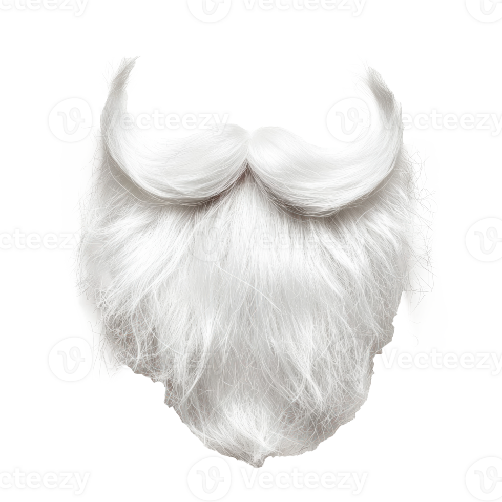 Santa Claus white fake beard isolate on transparent background png