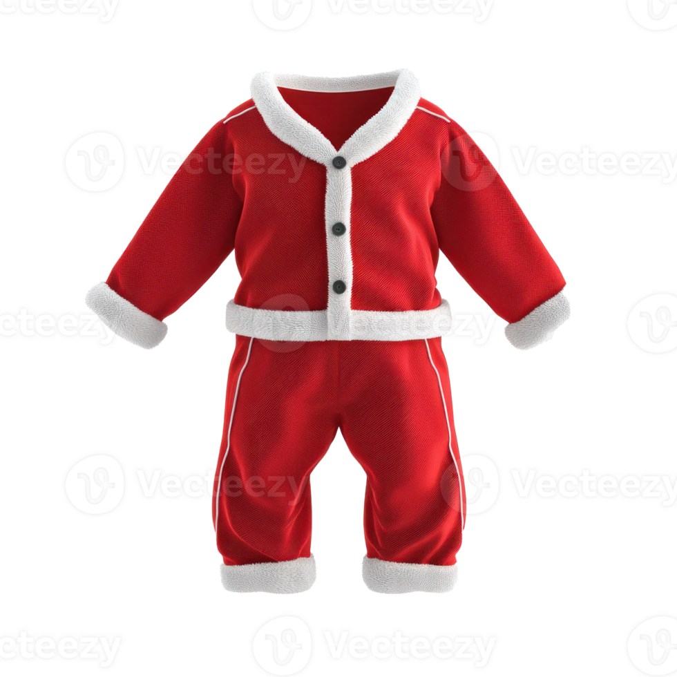 Christmas red pajama 3D isolate on transparent background png