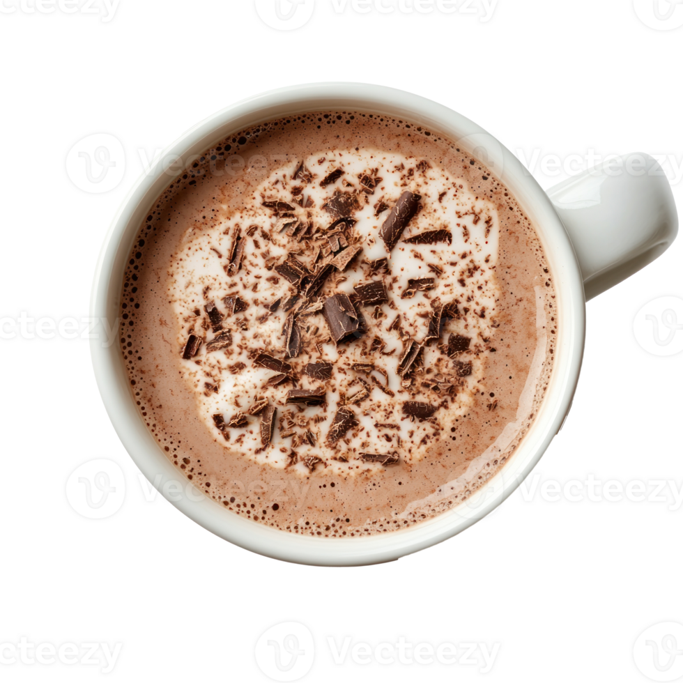 Hot cocoa mix top view isolate on transparent background png