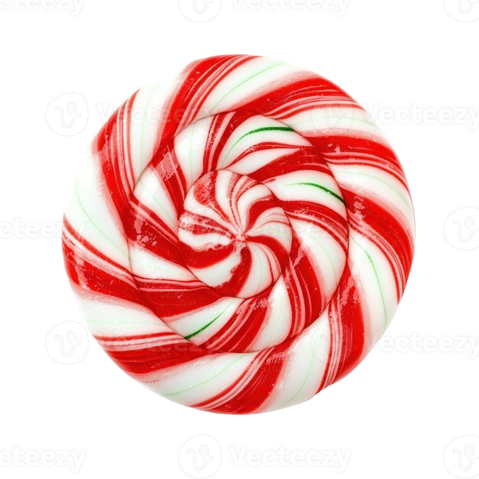 Christmas peppermint swirl candy isolate on transparent background png