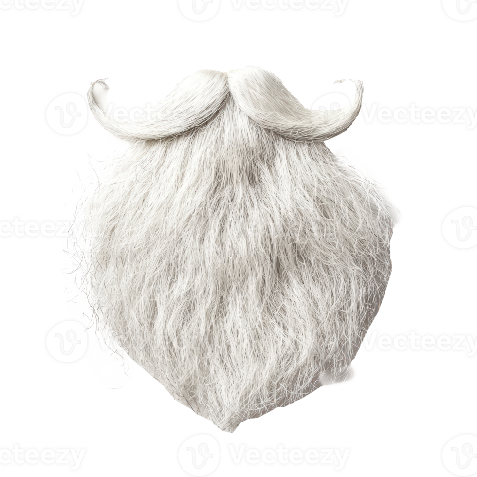 Santa Claus white fake beard isolate on transparent background png