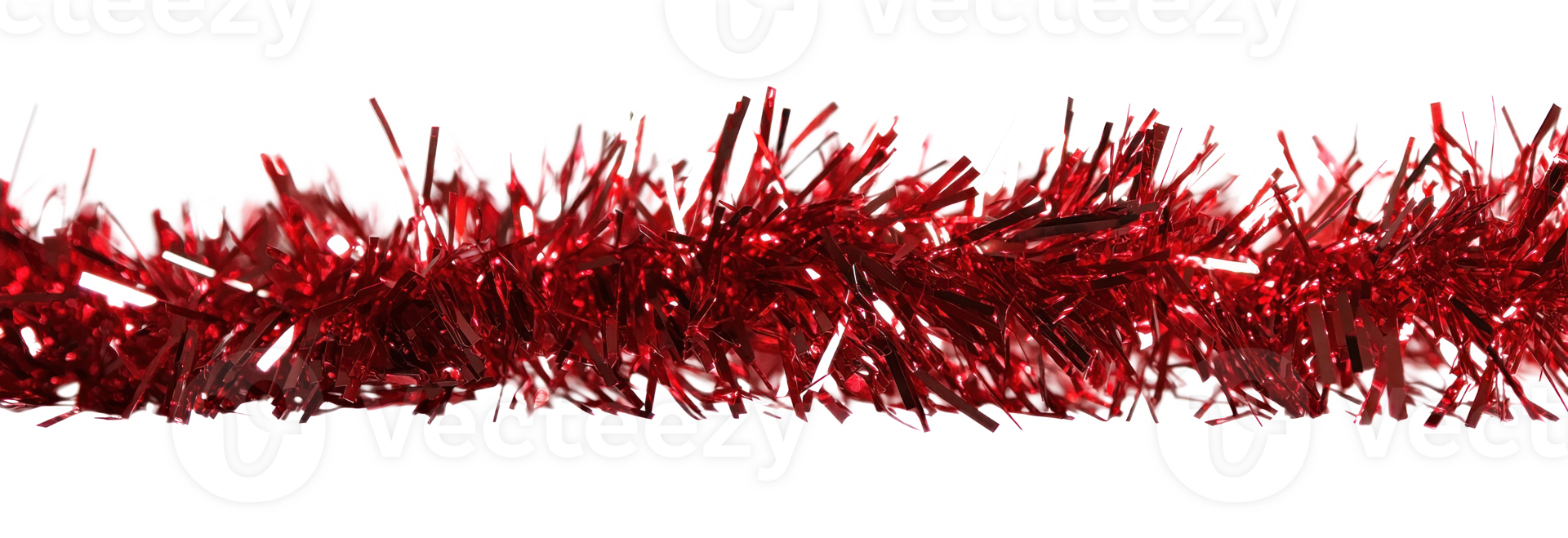 Red tinsel isolate on transparent background png