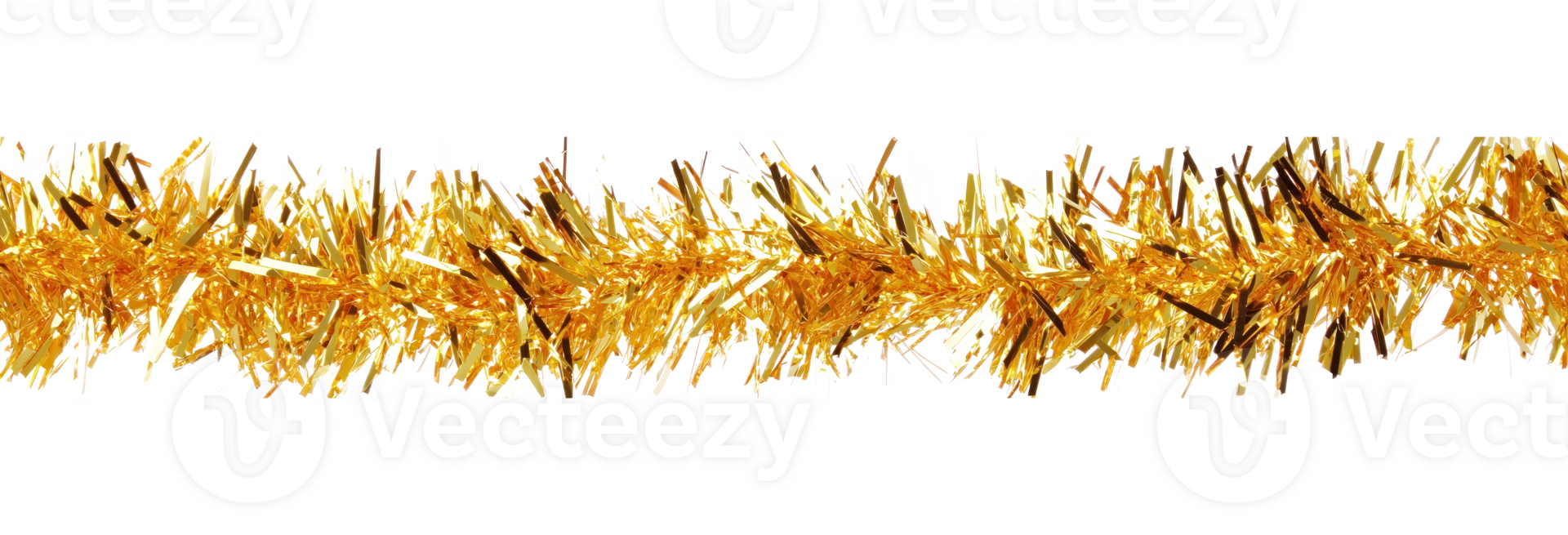 Gold tinsel isolate on transparent background png