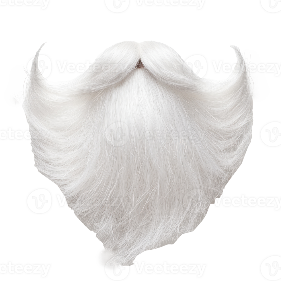 Santa Claus white fake beard isolate on transparent background png
