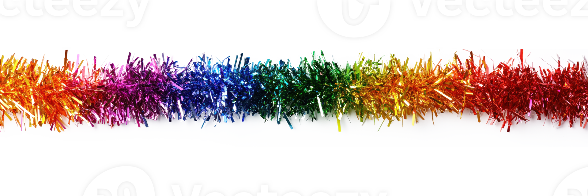 Rainbow tinsel isolate on transparent background png