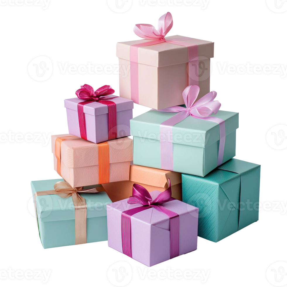 Pile of Gift boxes isolate on transparent background png