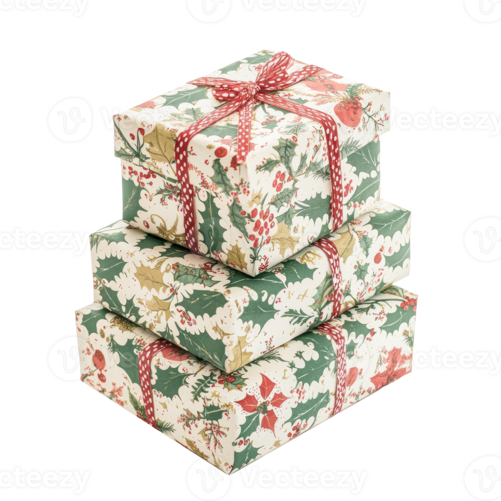 Christmas Presents stack isolate on transparent background png