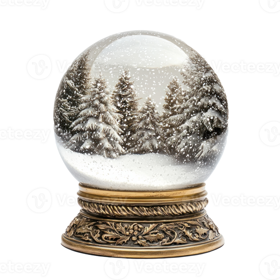 Empty Snow globe Christmas isolate on transparent background png