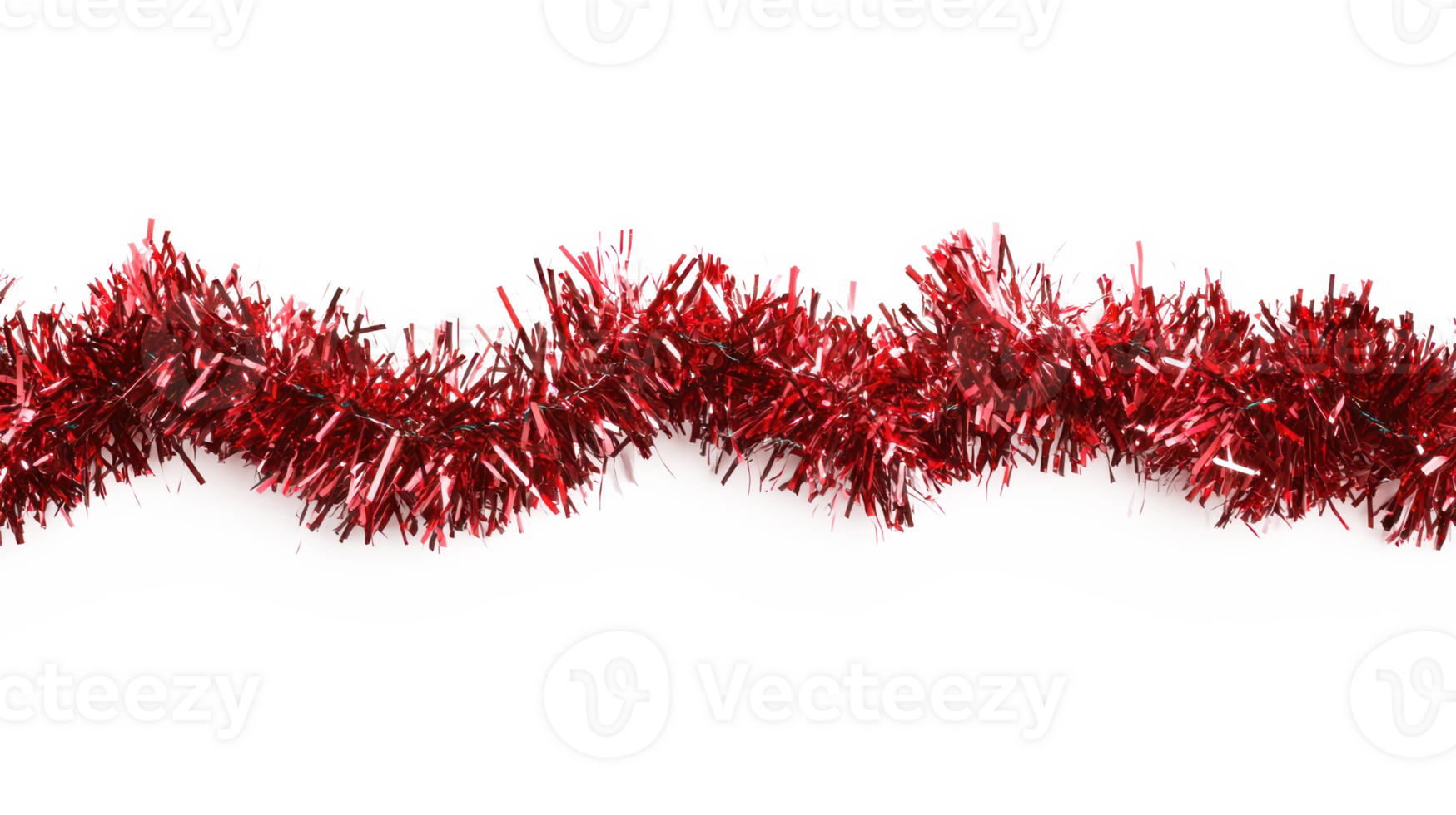 Red tinsel border frame isolate on transparent background png