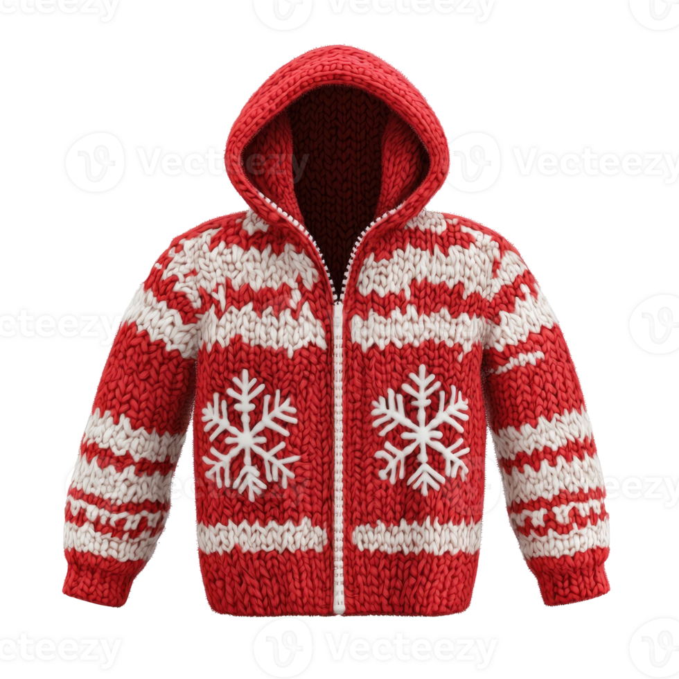 Christmas knitted clothe 3D isolate on transparent background png