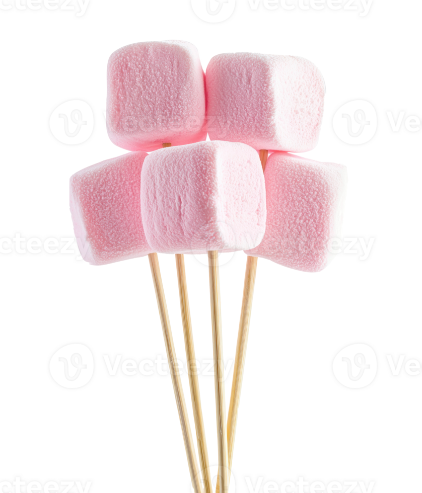 Marshmallow on stick isolate on transparent background png