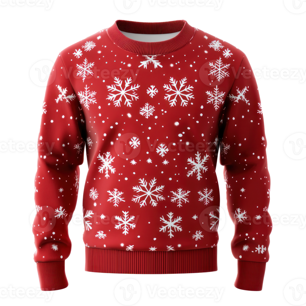Christmas Red Sweetshirt isolate on transparent background png