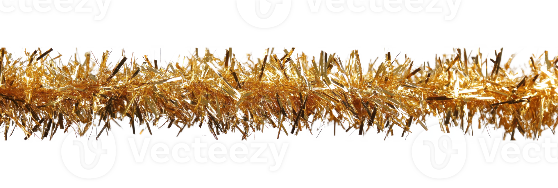 Gold tinsel isolate on transparent background png
