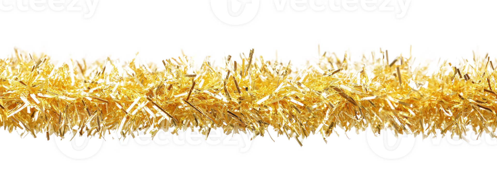 Gold tinsel isolate on transparent background png