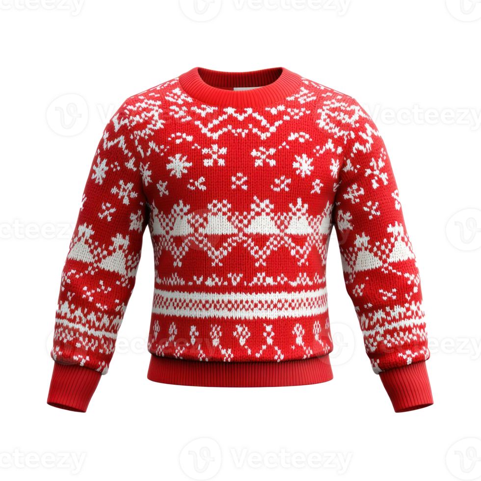 Christmas Red Sweatshirt 3D isolate on transparent background png