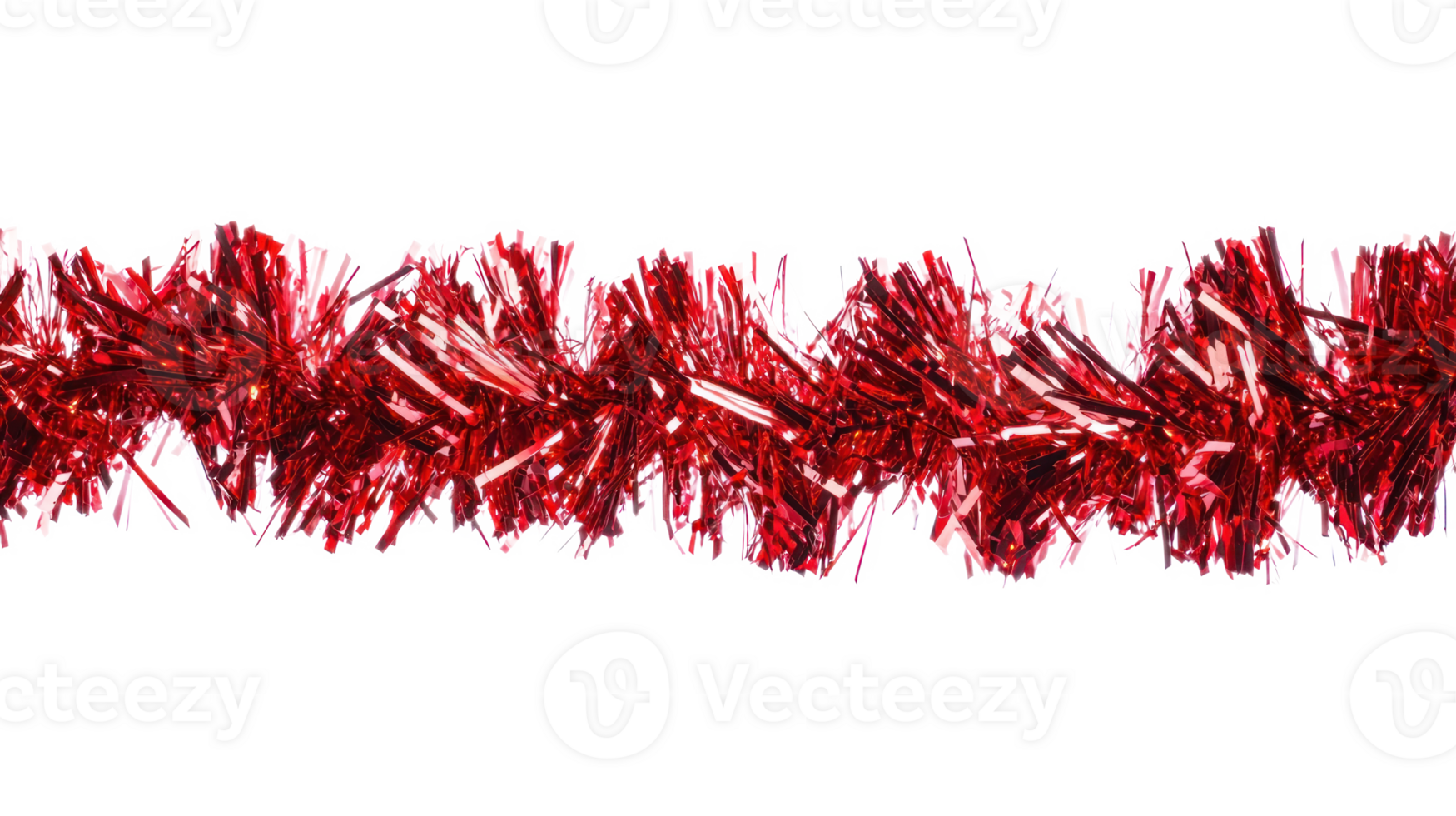 Red twist and straight tinsel isolate on transparent background png