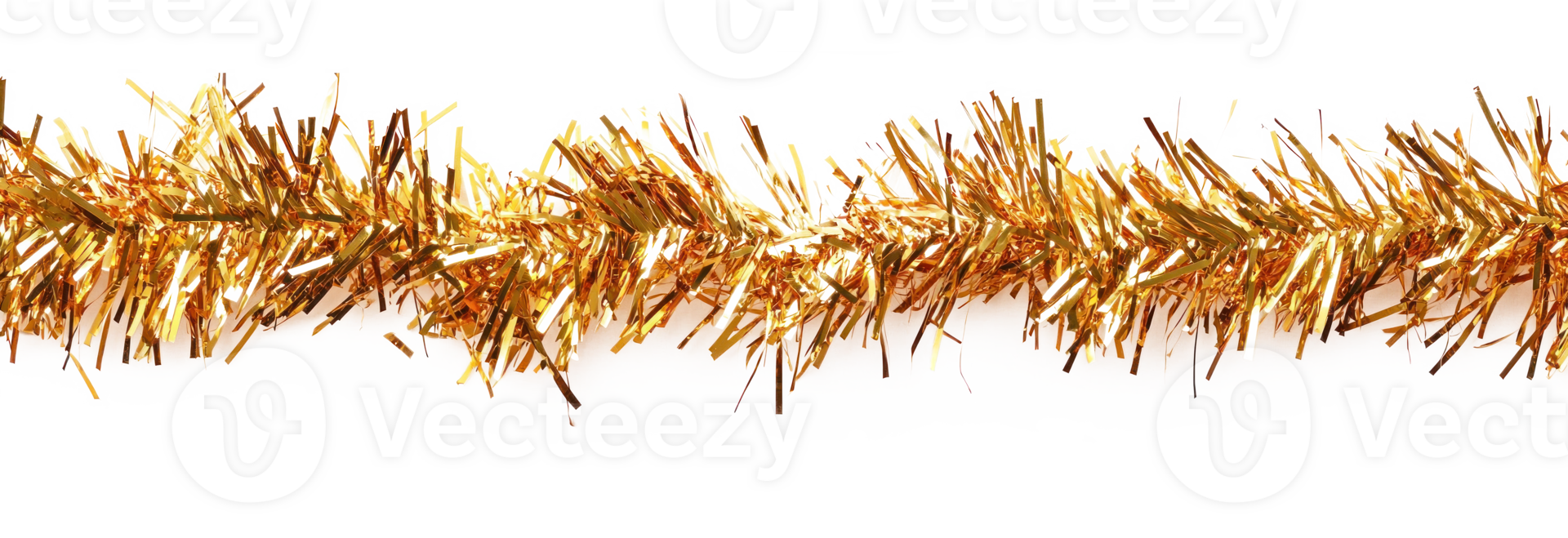 Gold tinsel isolate on transparent background png