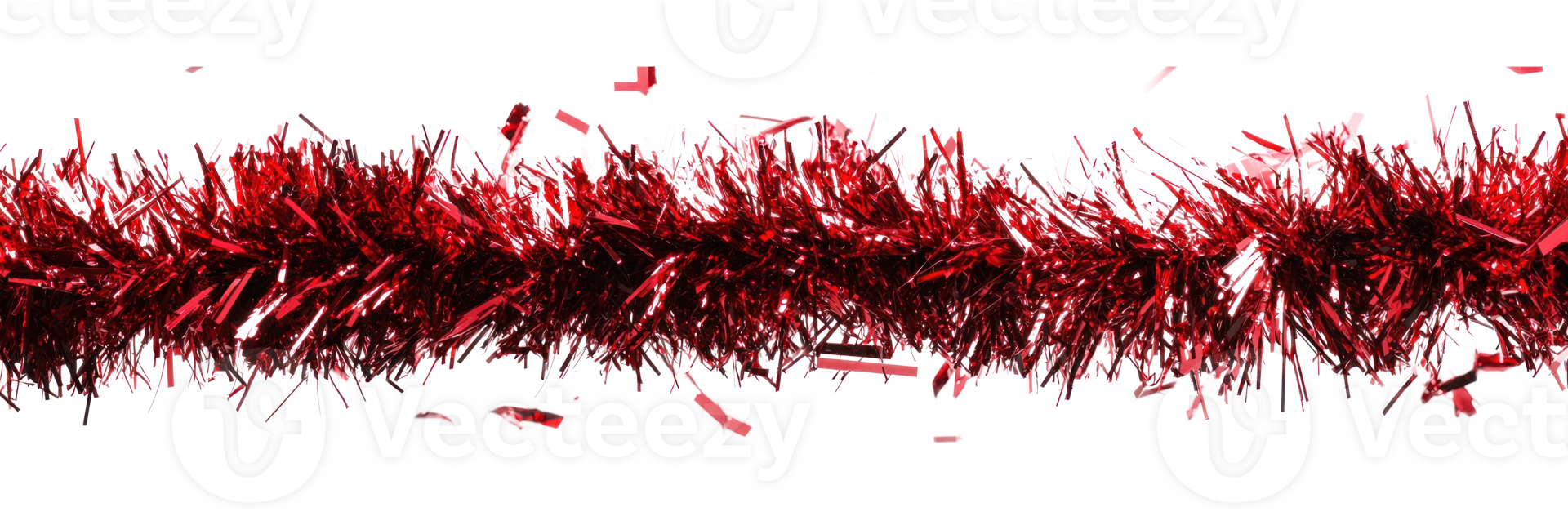 Red tinsel isolate on transparent background png
