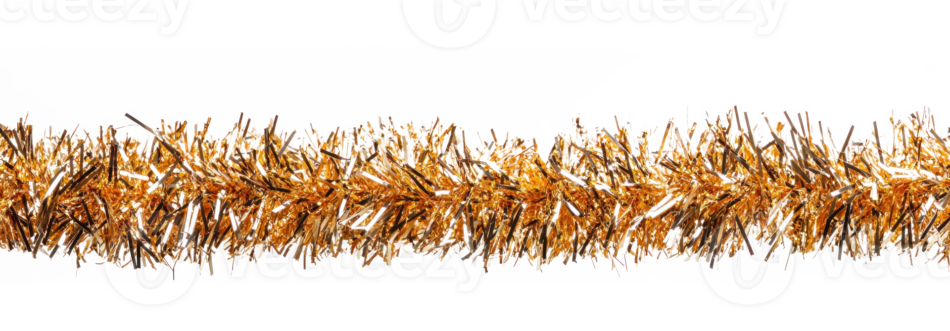 Gold tinsel isolate on transparent background png