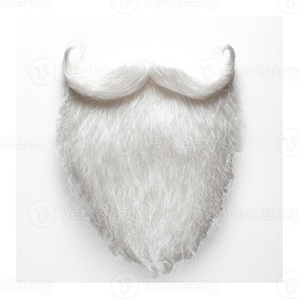 Santa Claus white fake beard isolate on transparent background png