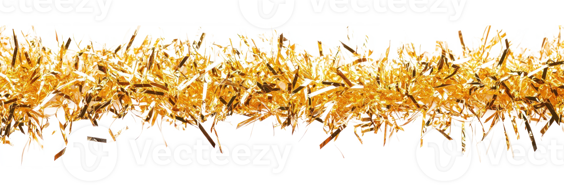 Gold tinsel isolate on transparent background png