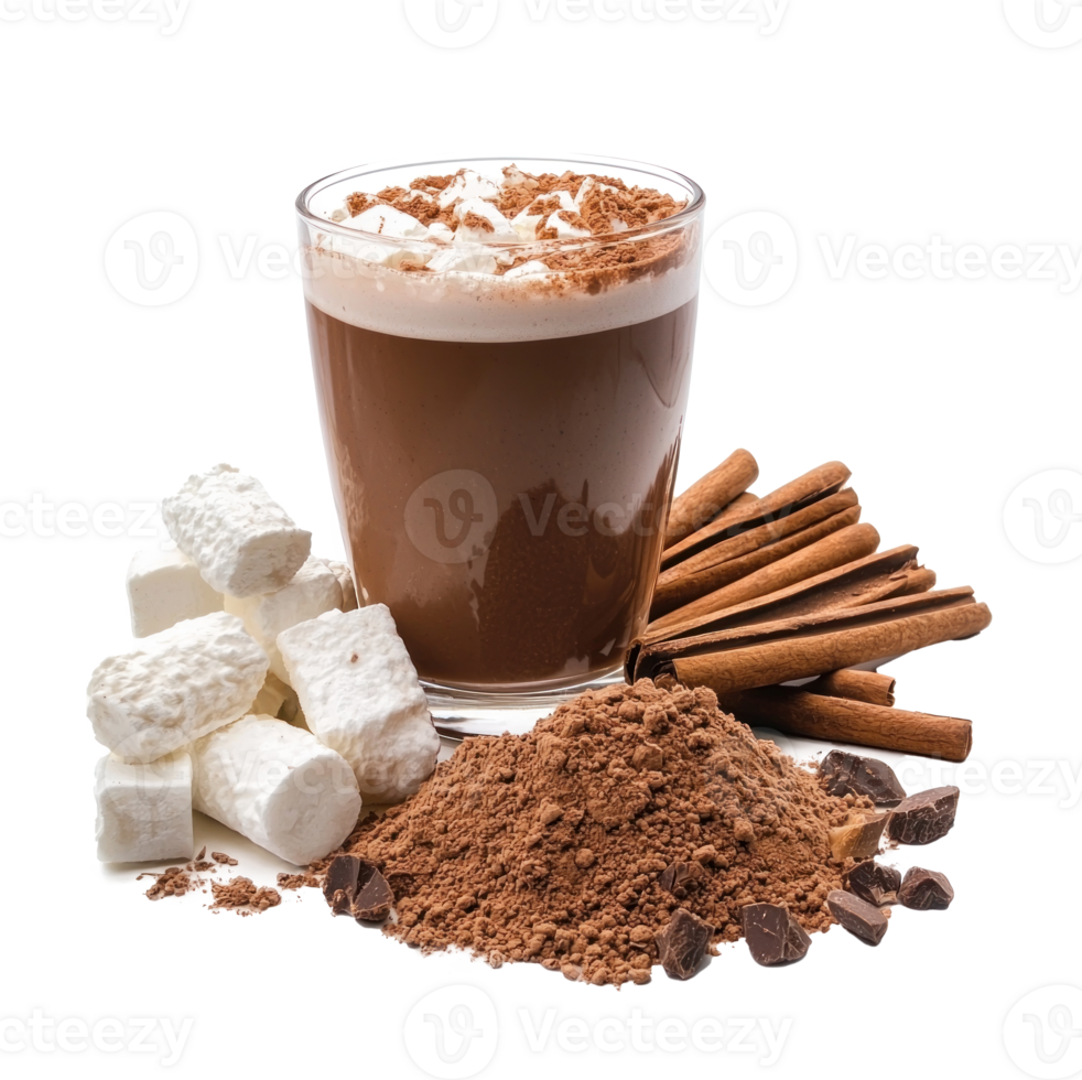 Hot cocoa mix isolate on transparent background png