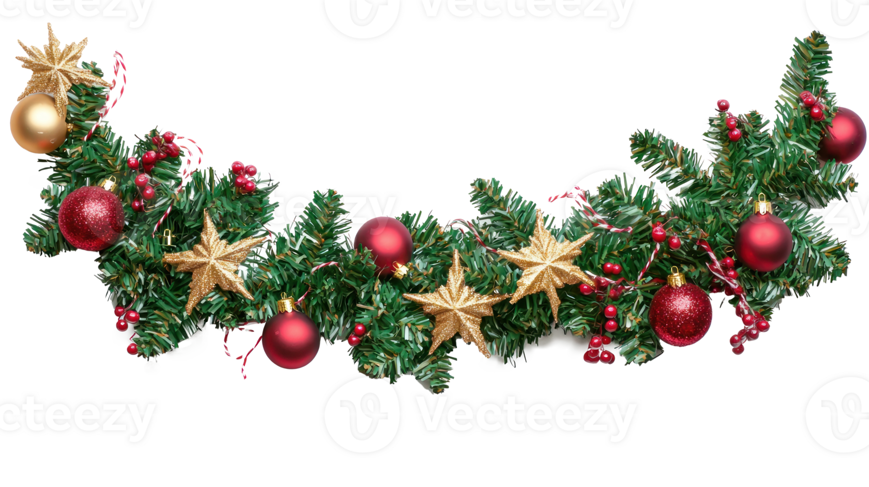New Year and Christmas garland isolate on transparent background png