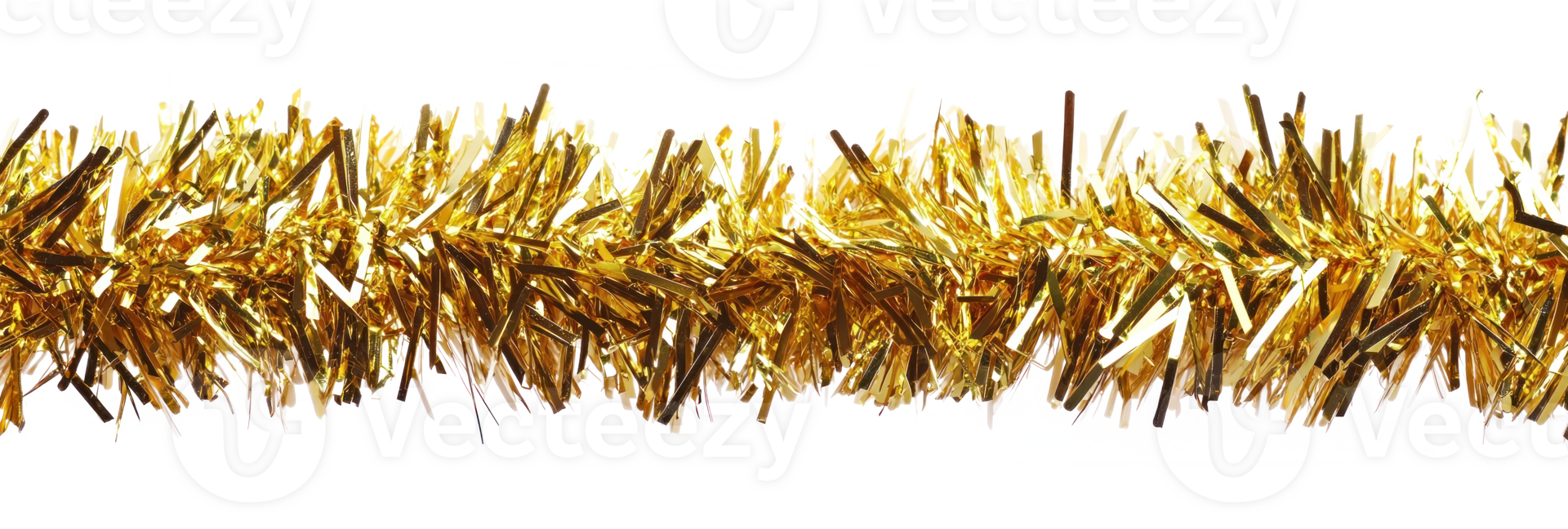 Gold tinsel isolate on transparent background png