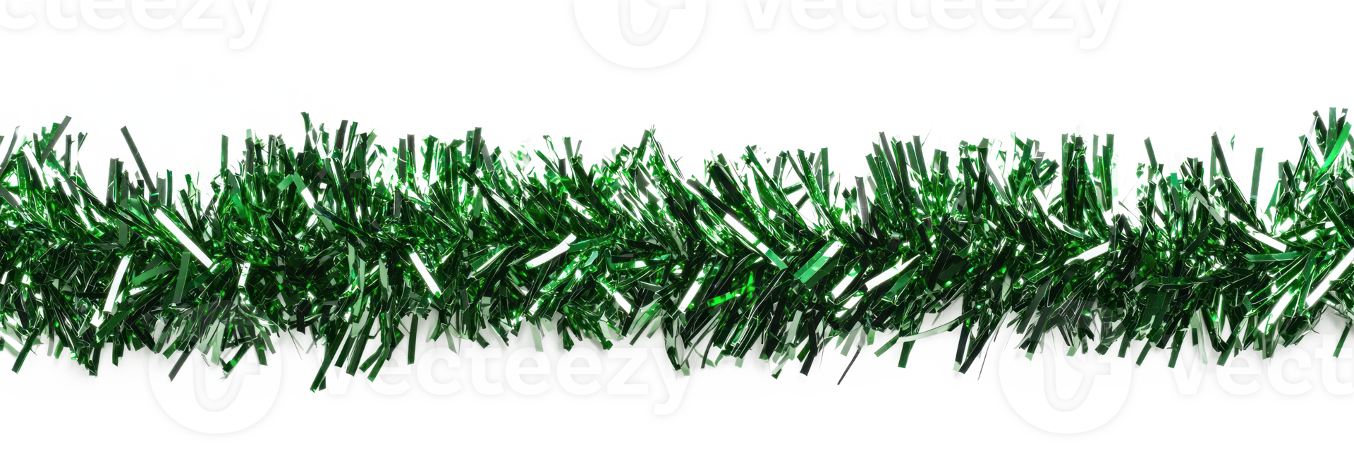 green tinsel isolate on transparent background png