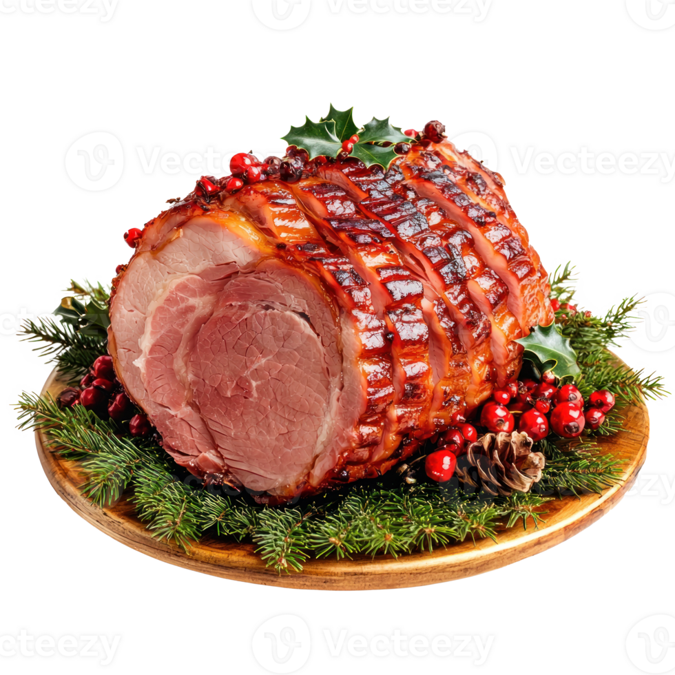 Christmas ham front view isolate on transparent background png