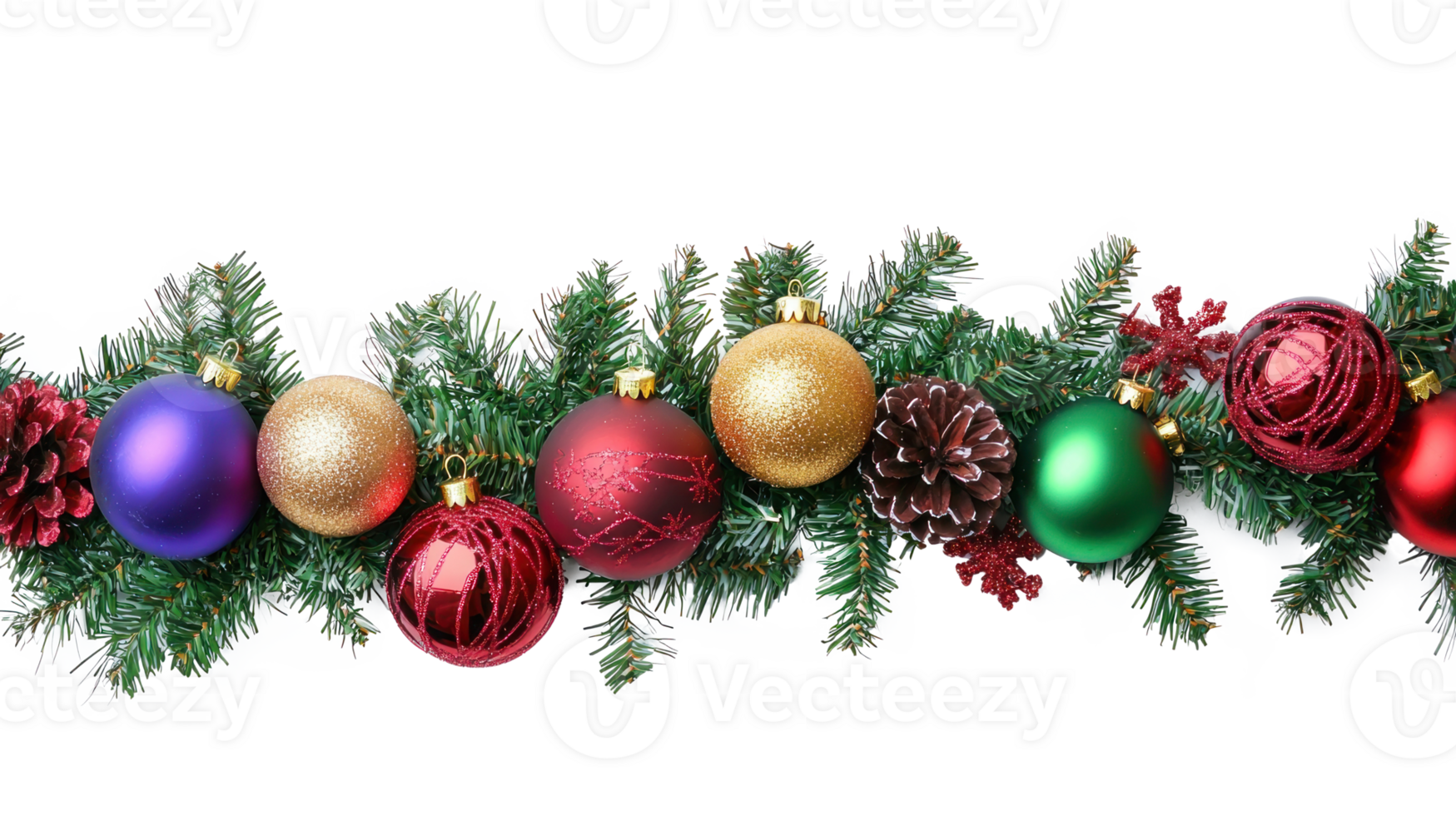 Christmas Garland Decoration isolate on transparent background png