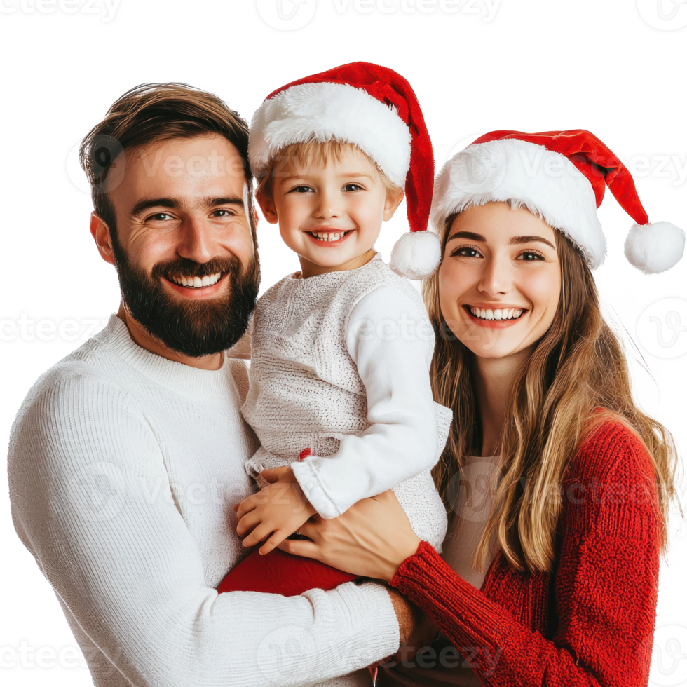 Happy family celebrate Christmas isolate on transparent background png