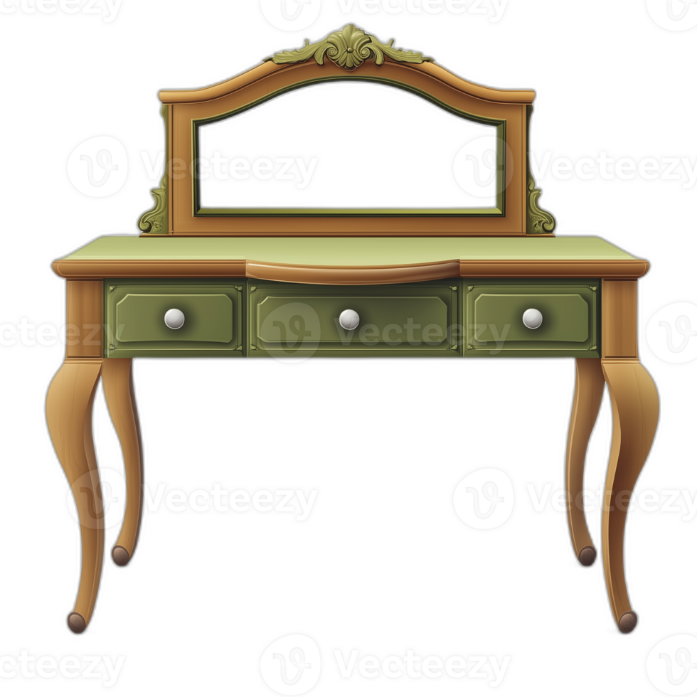 American Traditional Vanity table Furniture piece, Furniture rendering png