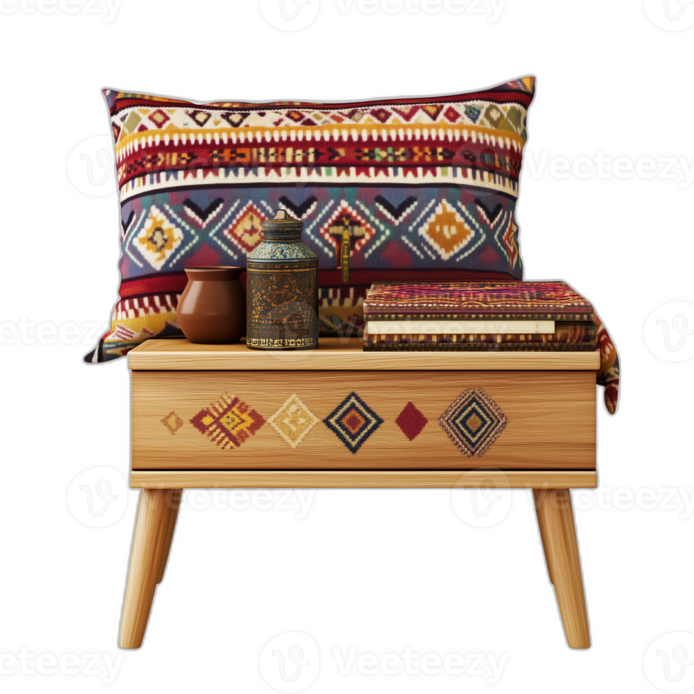 Bohemian Bedside table Furniture piece, Furniture design png