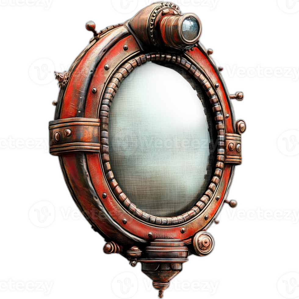 Steampunk Mirror Furniture piece, Interior Furniture styling png