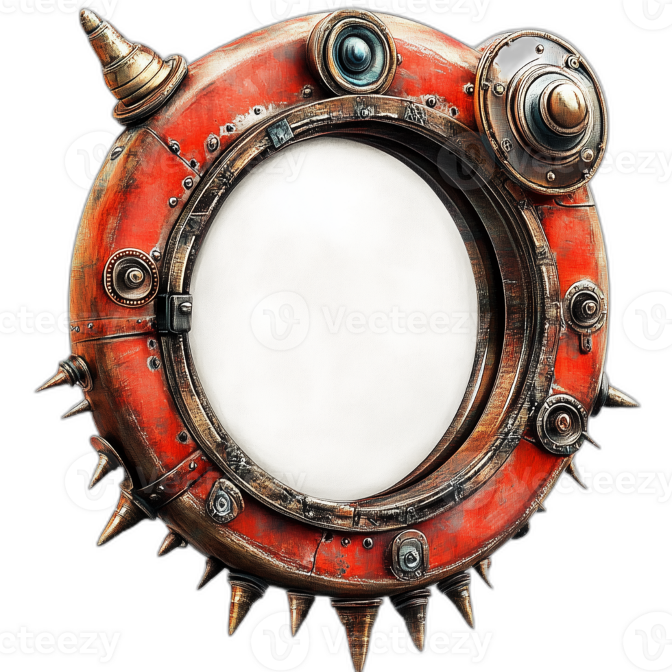 Steampunk Mirror Furniture piece, Furniture rendering png