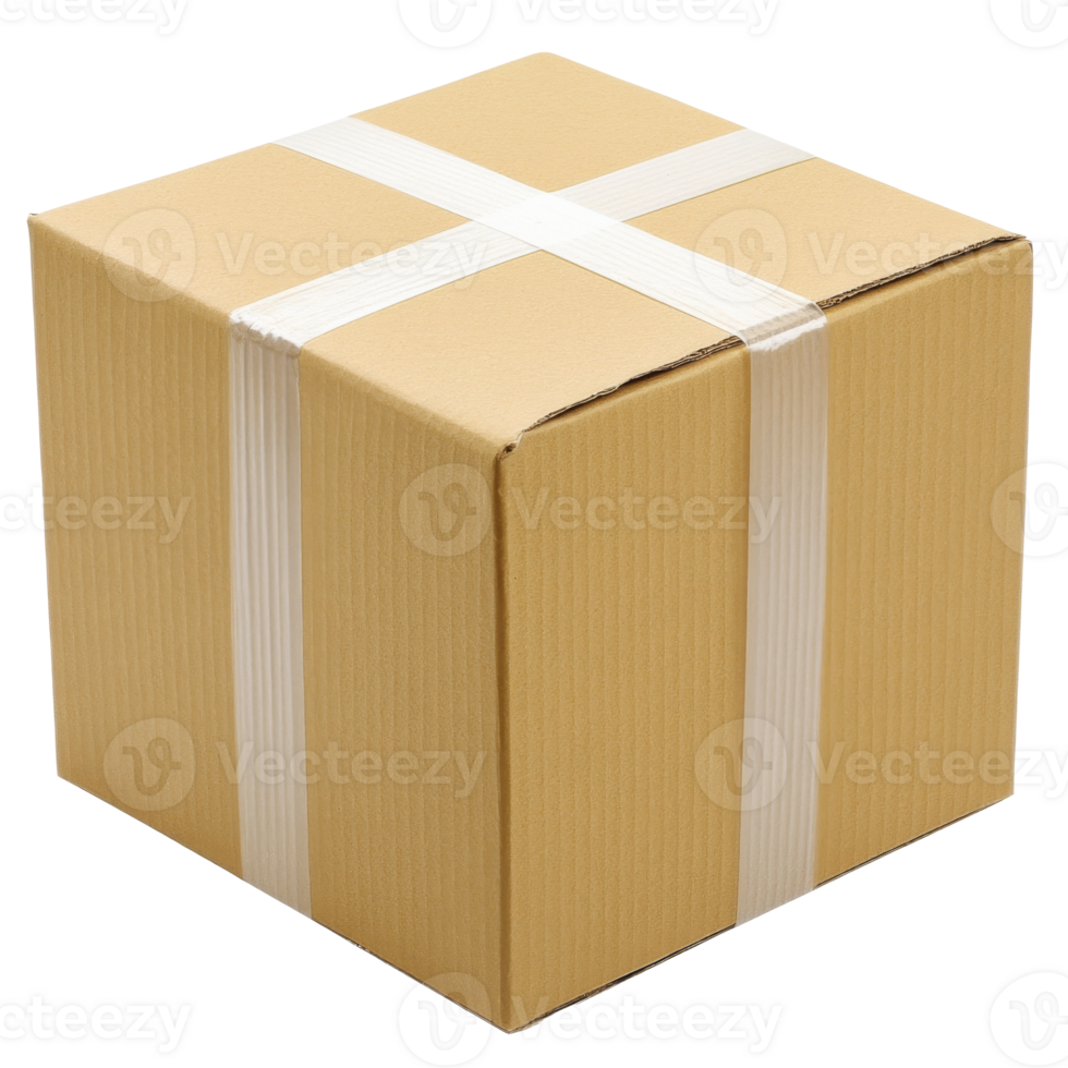 Brown cardboard box ready for shipping png