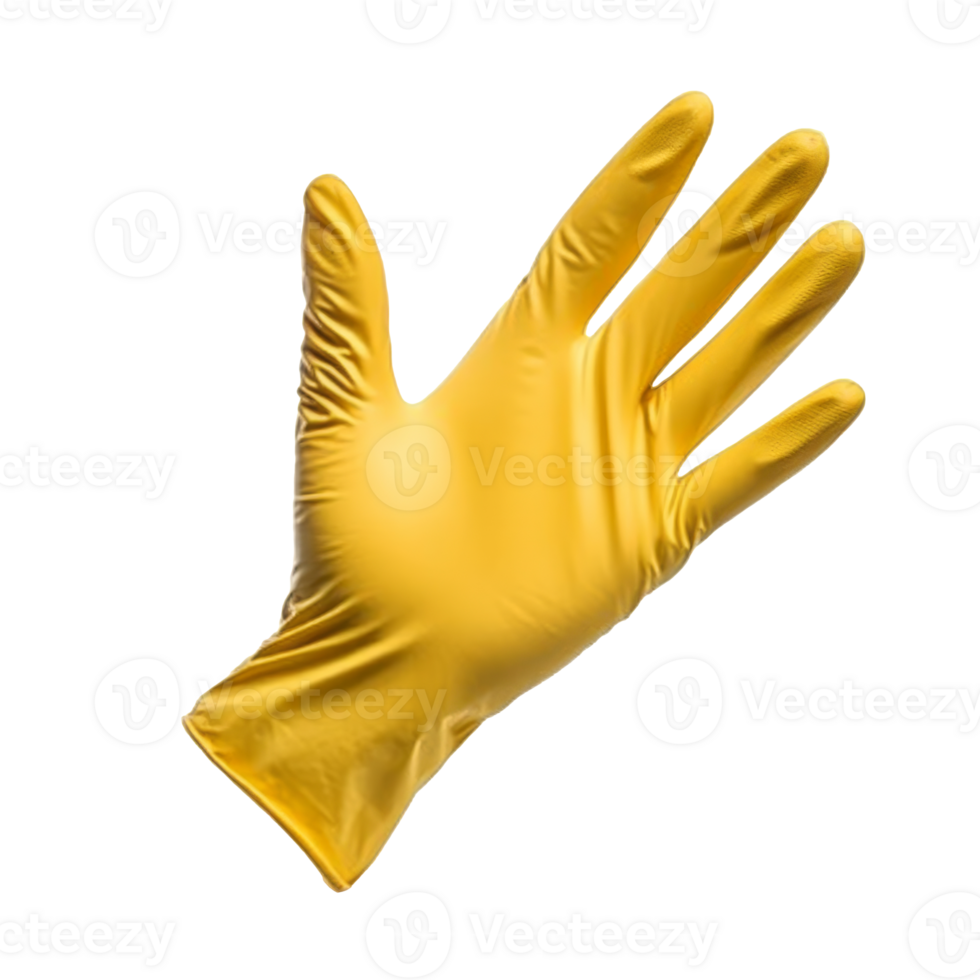 Yellow cleaning glove on a white background png