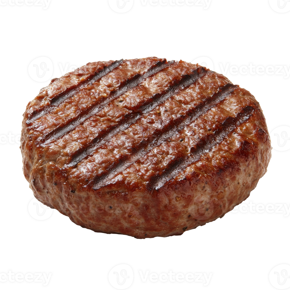 Grilled burger patty with charred lines on surface png