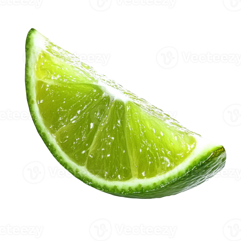 Freshly cut lime wedge ready for use in beverages png