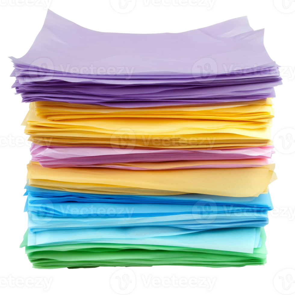 Colorful stack of paper for crafts and projects png