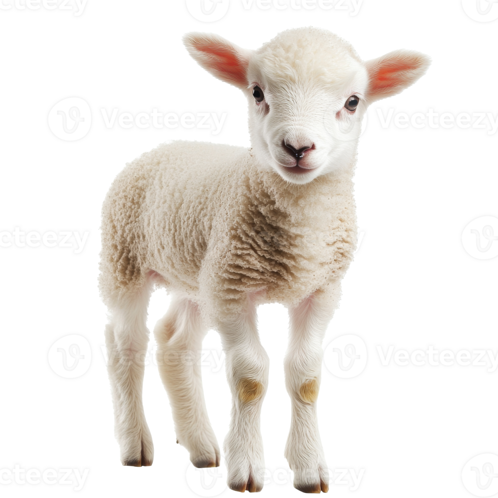 Adorable young lamb standing on soft ground png