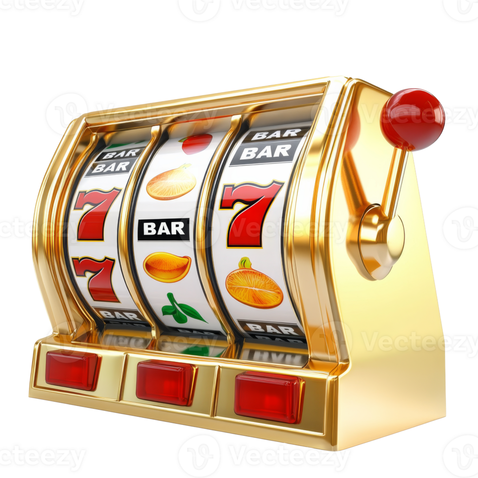 Classic slot machine with fruit symbols and seven png