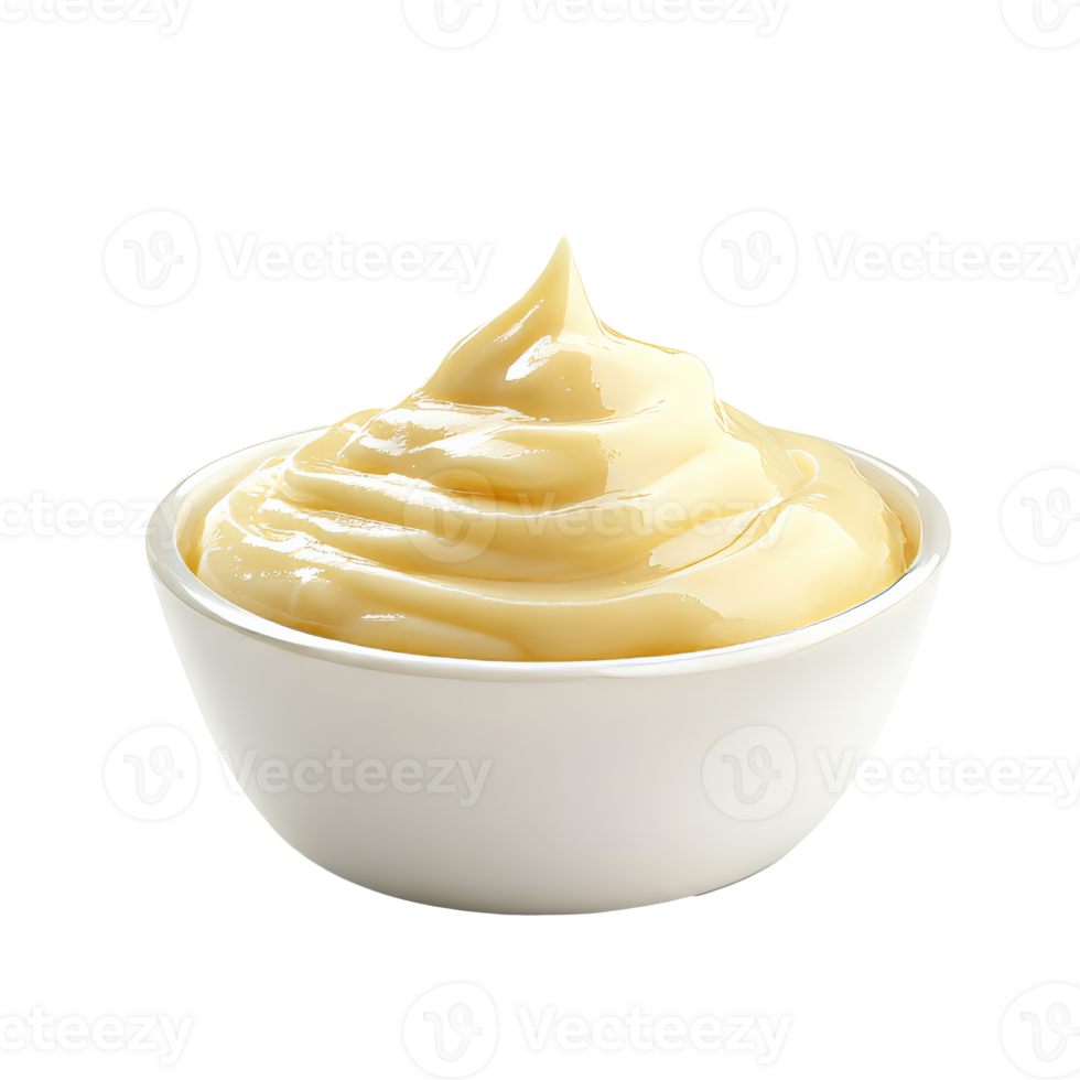 Creamy condiment served in a bowl png