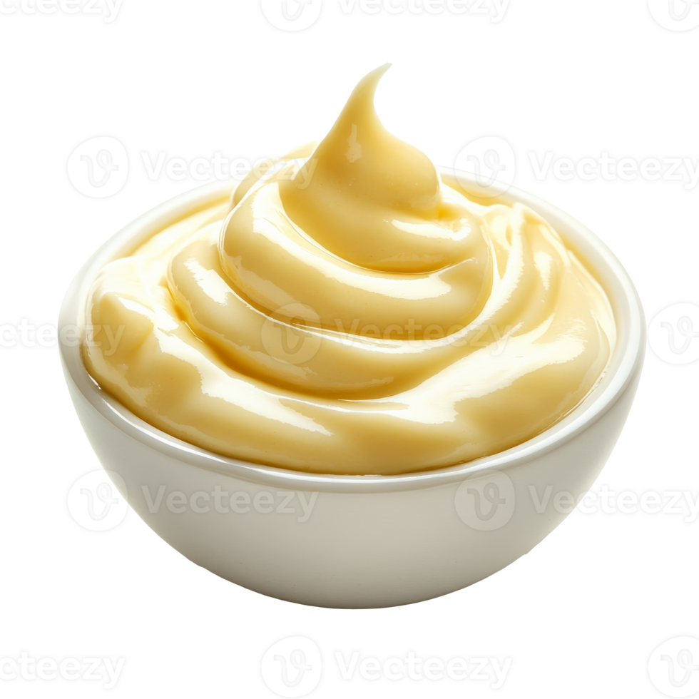 Creamy condiment served in a small bowl for dishes png